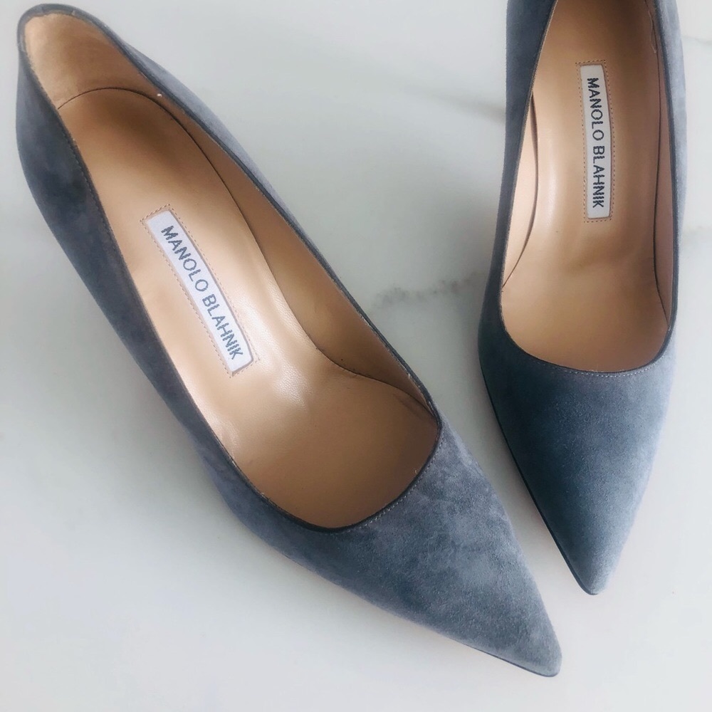 Manolo Blahnik new 36 BB Suede Grey pumps 70mm